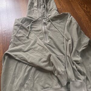 Aerie Oversized Half Zip Hooded Pullover